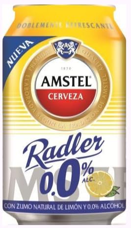 Amstel Radler 0,0% Birra Analcolica al Limone, Lattina 33 cl, Confezione da 6