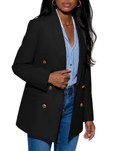 Mina Self 2025 Fall Women's Oversized Blazers Casual Double Breasted Work Business Professional Suit Jackets with Pockets2