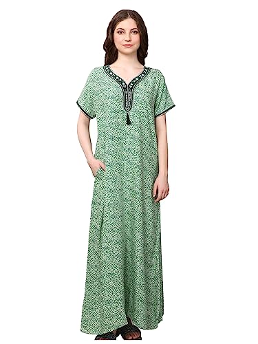 Image of Evolove Women's Viscose Liva Long Maxi Night Gown Nighty Dress with Pocket, Super Soft Comfortable (LNG-Rayon)