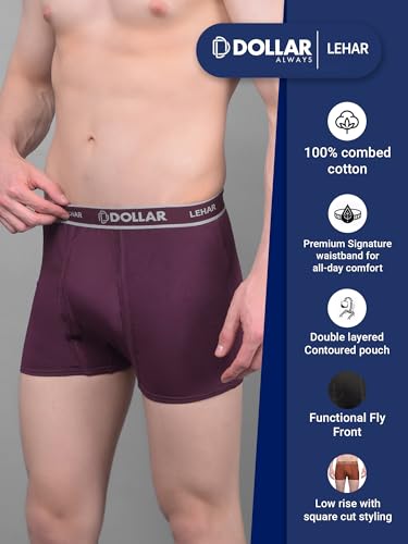 Image of Dollar Lehar Mens Combed Cotton Trunk - Actual Colour May Vary