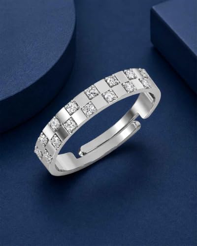 Image of Clara 925 Sterling Silver Adjustable Ring Gift for Men & Boys