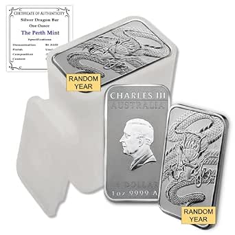 Random Year 1 oz Silver Dragon Coins, 5-Pack