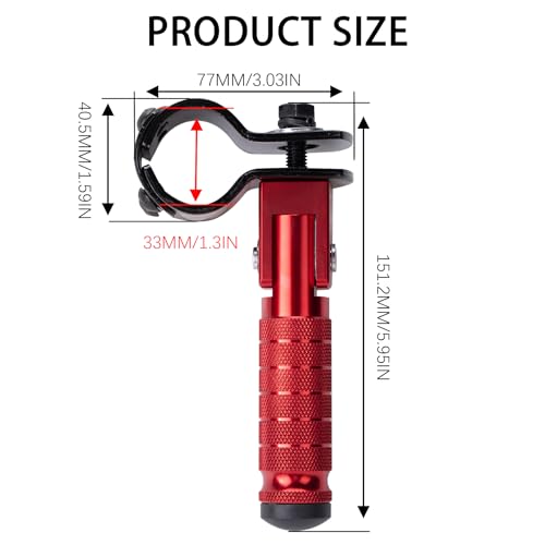 Image of Universal 8mm Foot Pegs 90 Degree Foldable Motorcycle Footpegs CNC Anti-Skid Footrest compatible with Honda Yamaha Aprilia Suzuki Electric Car Motorbike Mini Bike Dirt Pit Bike Passenger Pedal (RED)