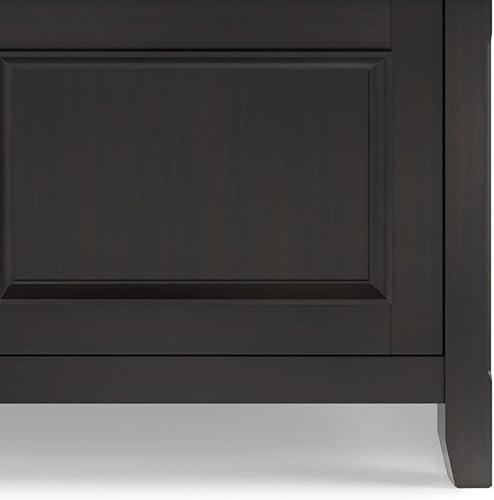 Miniatura 10 de SIMPLIHOME Amherst - Soporte de TV de 72 pulgadas de ancho, consola baja de madera maciza en color marrón nogal, centro de entretenimiento de Marrón