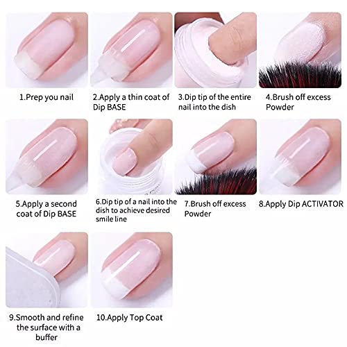 Artdone 24 Jars nail dip Powder Nail Kit Starter for Nail Art Acrylic Dip Nail System Without Cure Natural Dry Nail Glitter Long Lasting Nail Art Decoration