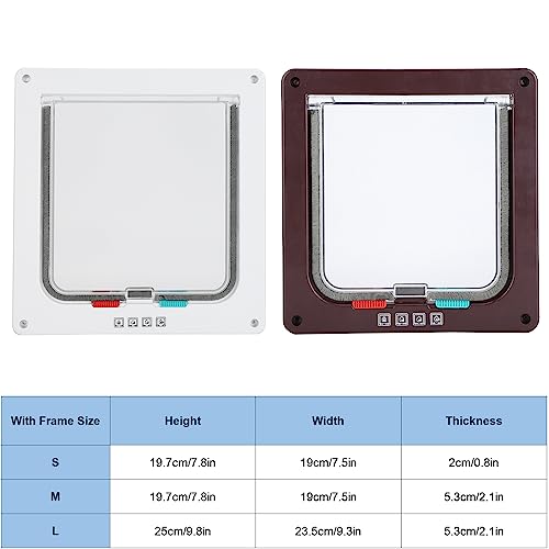 Porta para animais de estimação para cães e gatos, trava giratória de 4 vias com fechamento magnétic