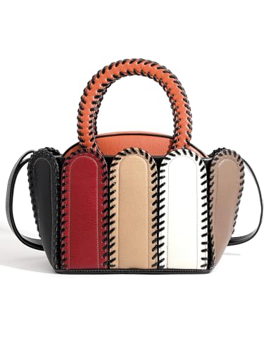 Women's Multicolor Top Handle Handbags with Wallet Set Bag woman Fashionable Shoulder Bag Large Capacity Leather Purse4