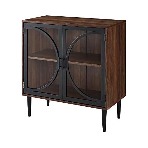 Eden Bridge Designs 76cm Industrial Accent Sideboard Kitchen Cabinet with Storage and Adjustable Shelves, Kitchen and Dining Server Console, Multi functional- Dark Walnut Cover