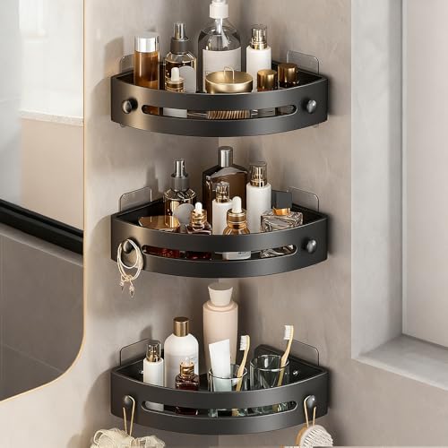 Acmefun Saker No-Drill Bathroom Corner Shelf: 3-pack Corner Shower Shelves