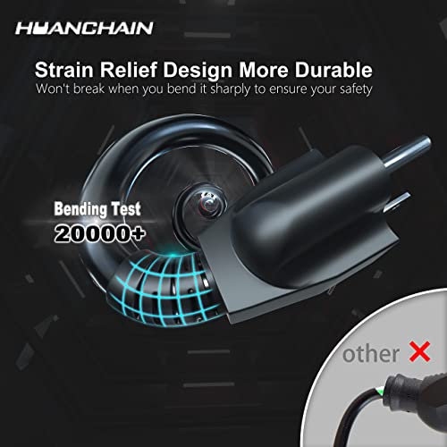 Image of HUANCHAIN 3 FT 16 Gauge Black Indoor Extension Cord Waterproof, Flexible Cold Weather 3 Prong Electric Cord Outside, 13A 1625W 125V 16AWG, ETL Listed