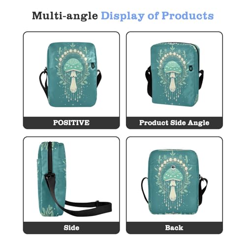 Green Mushroom Simple messenger bag for women crossbody mens crossbody women's crossbody handbags Adjustable Strap for Casual School4