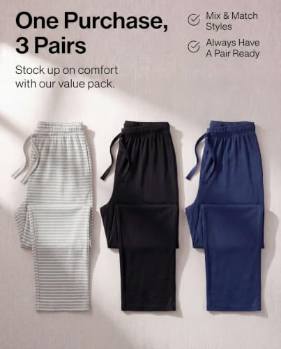 Image of 3 Pack Women's Pajama Pants Soft Lounge PJ Bottoms Comfy Sleepwear Pijamas