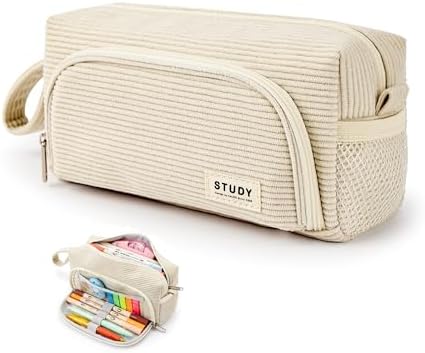 KALIDI Federmäppchen Cord-Stoff Pencil case Mäppchen mit grossem Fassungsvermögen Schreibwarenbeutel Bleistift Beutel für Middle School College Office Studentin Mädchen Geschenk