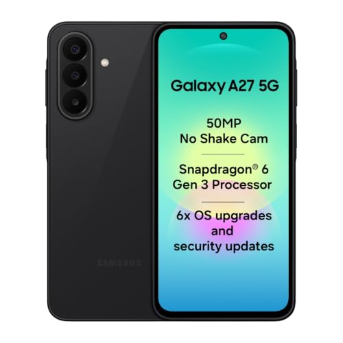 Image of Samsung Galaxy A27 5G (Black, 6GB RAM, 128GB Storage) | 50MP No Shake Triple Camera | Snapdragon 4nm Processor | LPDDR5x | UFS 3.1 Storage | 6 Gen OS Upgrades | Super AMOLED Display