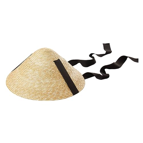 Portable Sun Hat Straw Weaving Traditional Cap for Kids Sunproof Cone Hat with Adjustable Chin Rope
