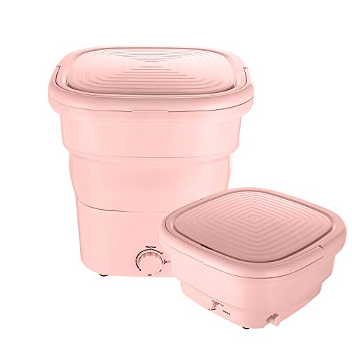 Portable Washing Machine and Dryer, Folding Mini Washing Machine  Blue Ray Small Washer Machine Lightweight Convenient Low Noise for Apartments Dorms（Pink）