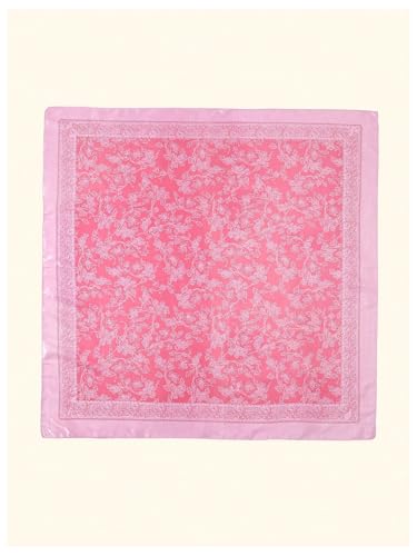 WDIRARA Women's Boho Floral Print Head Scarf Bandana Square Hair Scarf4