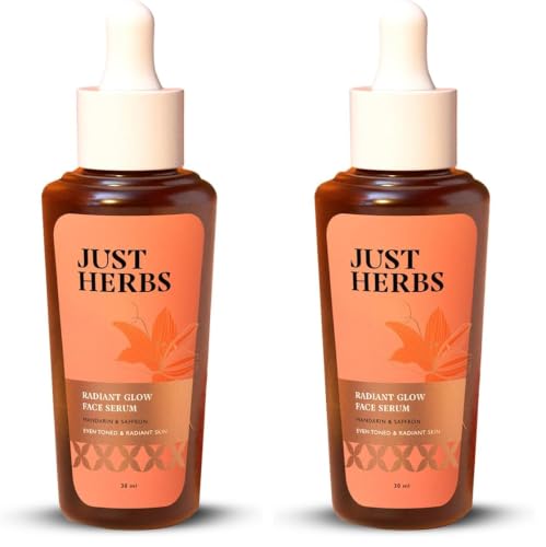 Image of Just Herbs Radiant Glow Face Serum | Vitamin C Face Serum for Women | 15% Vitamin C, Niacinamide & Glutathione Complex | Radiant Skin in 28 Days | Fights Signs of Ageing | Clinically Proven - 30ml