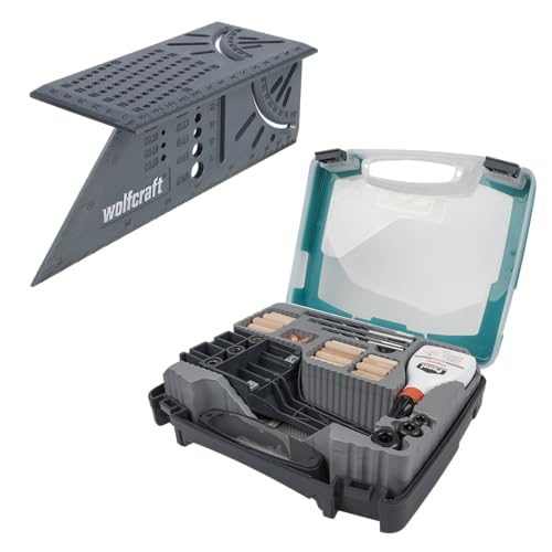 wolfcraft Juego de proyecto 'Uniones con espigas' - 8636000 - Juego completo para todas las uniones habituales de madera con espigas