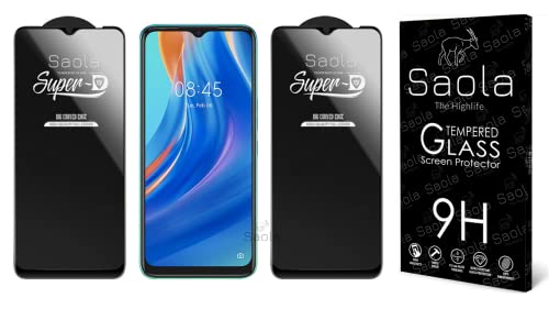 Image of Saola HD+ Oleophobic Tempered Glass Screen Protector For Tecno Spark 7 (Pack Of 2) with Free Installation Kit. Full screen Coverage - 6.5 inch