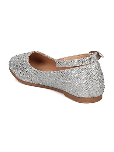 Little Angel Girls Glitter Ballet Flat Gh29 Silver (Size: Little Kid 13) #TOP2