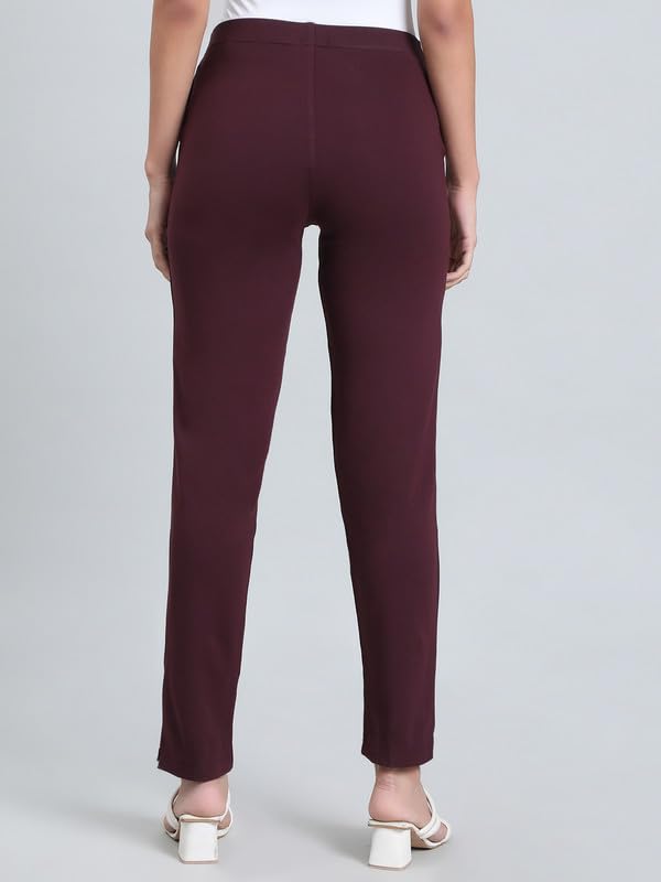 Image of GO COLORS Ponte Smart Kurti Pants Full Length for Women | Breathable, Mid Rise