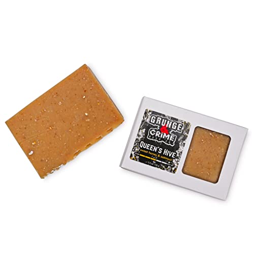 Grunge And Grime Handmade Soap - Queen's Hive, Scented With Warm Honey And Vanilla Using Natural Essential Oils, Oatmeal, Shea Butter, And Cocoa Butter, Mild Grit Exfoliation - 5 Ounce Bar (Pack Of 5) #TOP6