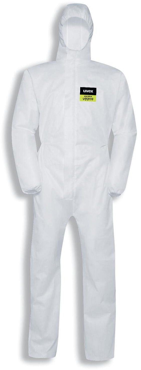 Uvex 5/6 Air Chemical-Protective Suit - White Disposable Coverall - Against Solid Particulates M