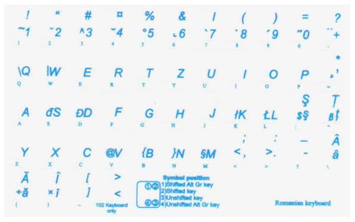 Stickers transparentes con letras azules para teclados PC miniatura 1
