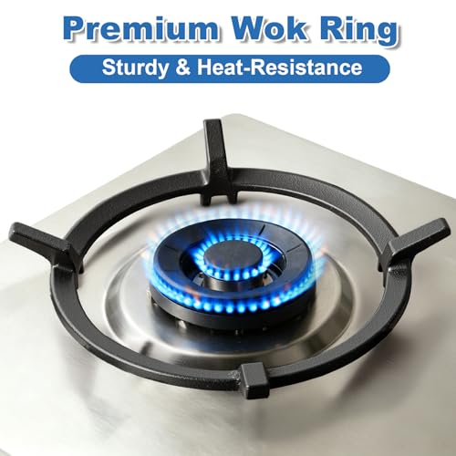 Cast Iron wok ring for Gas Stove, Non-Slip Wok Support Ring For Samsung, GE Cooktop, Whirpool, Kenmore, Kitchenaid, Jenn-Air Kitchen and More Gas Stove Stand Replacement Parts, 1 Pack by Yuflame - Image 5