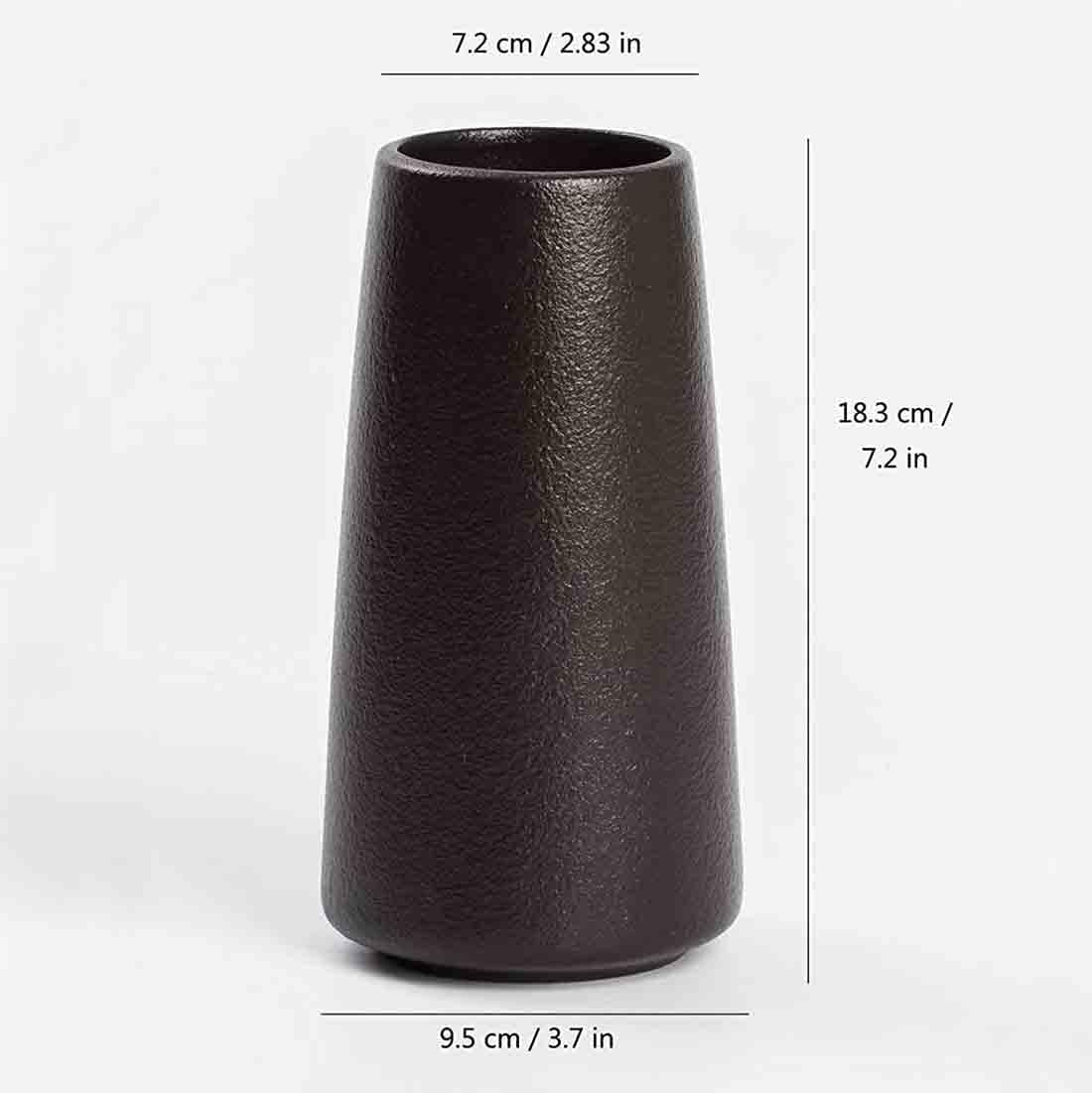 Ceramic Vase -Ceramic Vase for Home Decor,Dried Flower Vase, Flower Vase Minimalism Style for Modern Table Shelf Home Decor,Best Gift（Black ,Height 7.1IN）