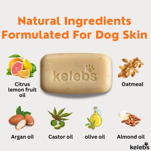 Kelebs Deodorizing Dog Shampoo For Smelly Dogs | Puppy Shampoo | Organic Pet Shampoo For Dogs | Natural Dog Shampoo Bar | Citrus Essential Oils | Eco-Friendly | Zero Plastic Waste | Vegan | 3 Pack #TOP5