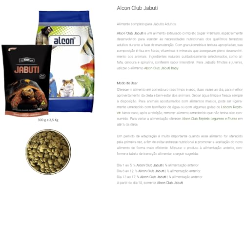 ALCON CLUB RÉPTEIS JABUTI 2,5 Kg