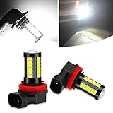 cerfioo 2 PCS H11/H8 Automotive LED Fog Light Bulbs, 6500K White Bright Anti-fog Lights, 12V Plug and Play 1500 Lumen Power LED Bulbs, Universal Size for Cars, Truck, SUV LED Light Replacement (White)