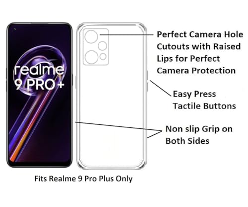 Image of Rubber Back Cover Compatible Model for Realme RMX3392 / 9 Pro Plus 5G - Transparent