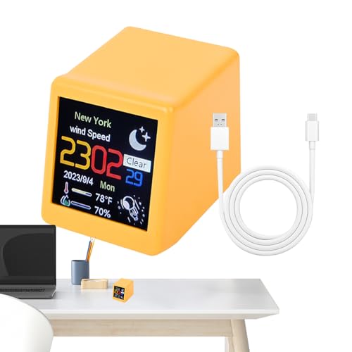Orologio da stazione meteo - Allarme di controllo intelligente, schermo da scrivania portatile, monitor di temperatura di umidità ricaricabile, dispositivo a LED compatto | Orologio meteo digitale per
