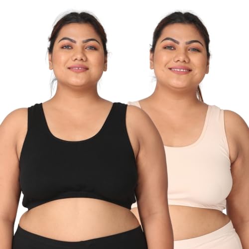 Image of Adira | Plus Size Sleeping Bra for Women | Plus Size Bra | Slip On Bras to Wear at Home | Comfortable Bra | Wirefree & High Coverage | Sleep Support | Avoids Stretch Marks | Pack of 2