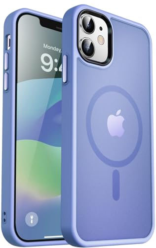 Image of MOCCA Magnetic Shockproof for iPhone 12 Case,Blue | Fits iPhone 12 /12 Pro | 10ft Drop | Compatible with MagSafe | Anti-Slip Matte | Raised Camera & Screen Lip | Ultra-Slim