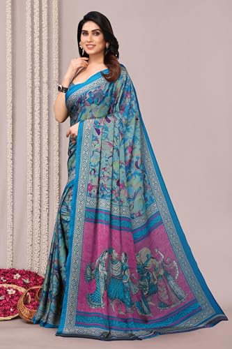 Image of MIRCHI FASHION Women Saree Ethnic Motif Print Chiffon | Breathable Lightweight Plain Weave Sari for Office and Daily Use (Available in 20 Designs)