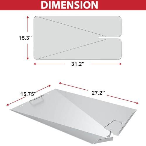Image of Drip Pan Heat Baffle and Drip Tray Liner Kit for Traeger Woodridge Pellet Grill TFB86MLH, Stainless Heat Baffle with 5-Pack Disposable Drip Pan Linders for Traeger BAC818