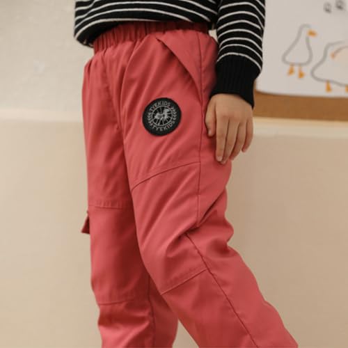 Big Boys' Winter Warm Pants Lined, Thick Cotton Jogger Pull-On Cargo School Casual Pants 2-10T, Boys Winter Pants3