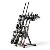 VEVOR Gun Rack, Portable, Folding Heavy Duty Steel Rifle Shotgun Rack Stand, Freestanding Indoor Outdoor Gun Display Storage, Holds Up to 7 Pistols and 4 Rifles or Shotguns, for Shooting Hunting Range