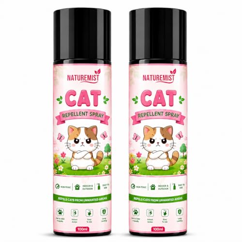 Image of Cat Repellent Spray, Cat Pee & Poop Deterrent for Outdoor Use | Protect Home Gates, Yards, Boundaries & Vehicles from Cat Urine, Feces & Scratches 100ml X 2