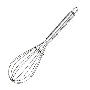 Kuber Industries 2.5 MM Stainless Steel Hand Blender Mixer Froth Whisker Latte Maker for Milk Coffee Egg Beater Juice,35 cm (Silver) - CTKTC031331