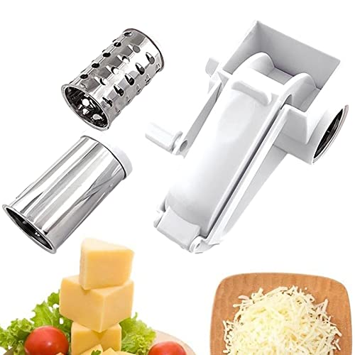 Rotary Cheese Grater, Stainless Steel Cheese Shredder Rotary Handheld, Removable Kitchen Gadgets and Tools for Pistachios, Almonds, Bread Crumbs, Etc