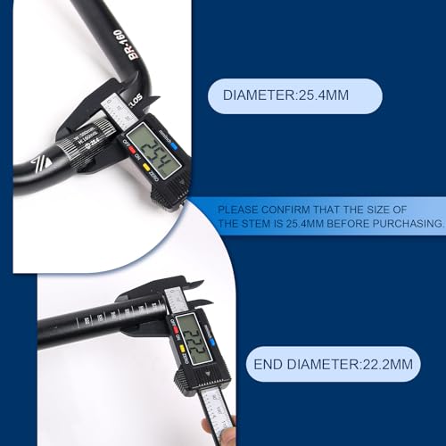 image for BUCKLOS Mountain Bike Handlebars 25.4mm - 120/160mm Rise MTB Aluminum 