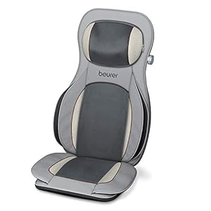 Beurer MG 320 Shiatsu Massagesitzauflage, für Rücken, Nacken und Oberschenkel, zusätzliche Luftkompressionsmassage, Licht- und Wärmefunktion