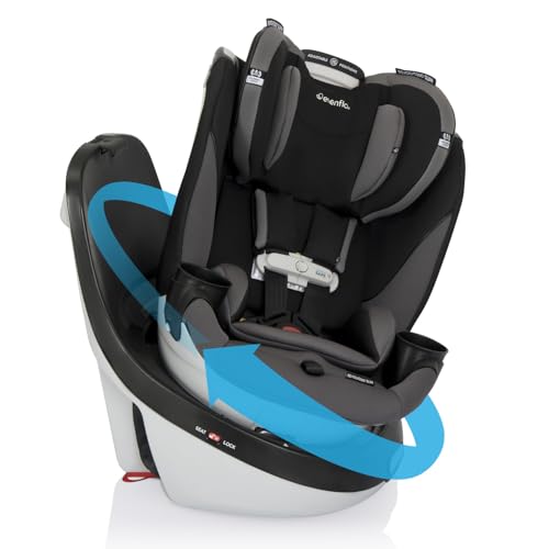 Image of Evenflo Gold Revolve360 Slim 2-in-1 Rotational Car Seat with SensorSafe (Obsidian Black)