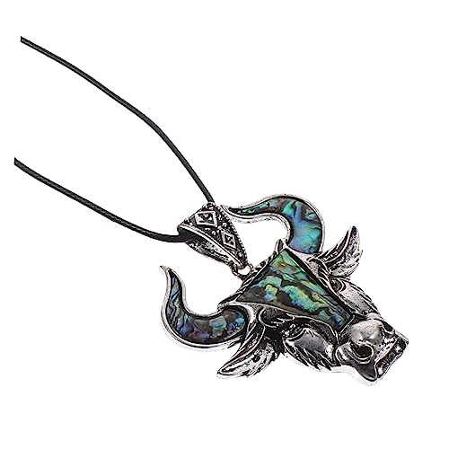 Pendentif Taureau métallique H3TF5J bijoux homme collier acier double lot