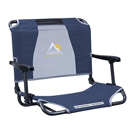 GCI Outdoor Big Comfort Wide Stadium Bleacher Seat with Back and Armrests, Navy